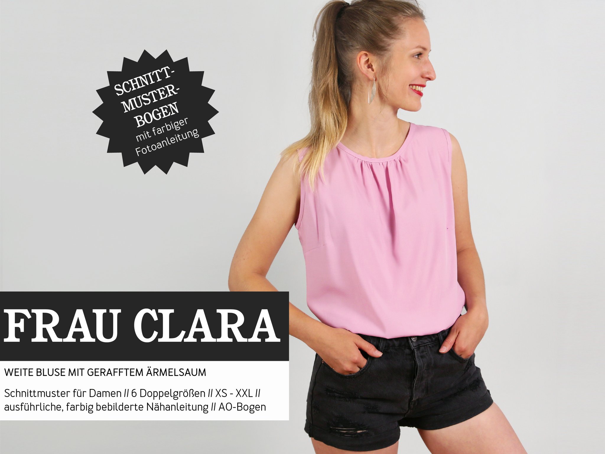 Frau Clara - Ärmellose Bluse - Chic durch den Sommer - Papierschnittmuster  von StudioSchnittreif